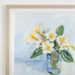 Framed Art-Kirkland's Home February Primrose Framed Art Print White/Blue/Green