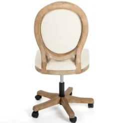 Office Furniture-Kirkland's Home Felix Upholstered Swivel Office Chair Ivory