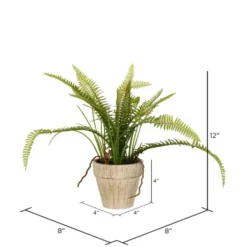 Arrangements & Greenery-Kirkland's Home Fern Bush In Distressed Ivory Planter Green