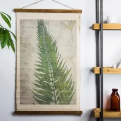 Wall Plaques-Kirkland's Home Fern Leaf Scroll Tapestry Green