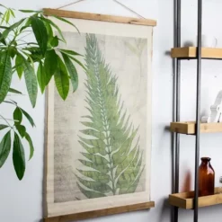 Wall Plaques-Kirkland's Home Fern Leaf Scroll Tapestry Green