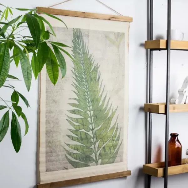 Wall Plaques-Kirkland's Home Fern Leaf Scroll Tapestry Green