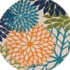 Outdoor Rugs-Kirkland's Home Fern Leaves Indoor/Outdoor Area Rug, 2X7 Blue