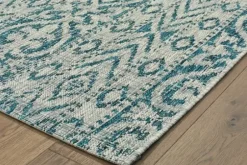 Outdoor Rugs-Kirkland's Home Fern Leaves Indoor/Outdoor Area Rug, 5X7 Blue