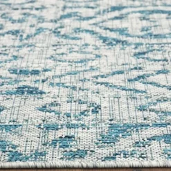 Outdoor Rugs-Kirkland's Home Fern Leaves Indoor/Outdoor Area Rug, 5X7 Blue