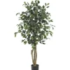 Trees & Topiaries-Kirkland's Home Ficus Silk Tree, 4 Ft.