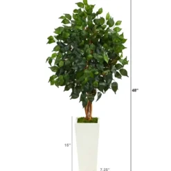 Trees & Topiaries-Kirkland's Home Ficus Tree In Mossy Tower Planter