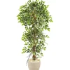 Trees & Topiaries-Kirkland's Home Ficus Tree In Sandstone Planter