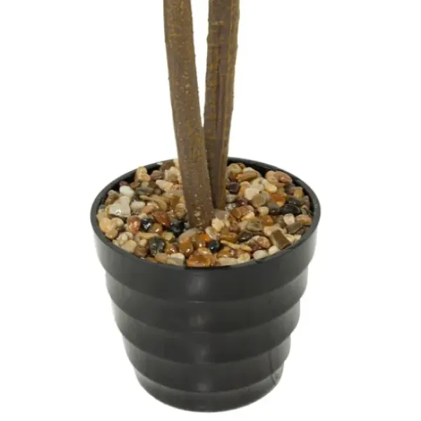 Trees & Topiaries-Kirkland's Home Fiddle Leaf Fig In Ribbed Rock Planter