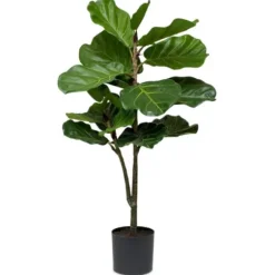 Trees & Topiaries-Kirkland's Home Fiddle Leaf Fig Tree In Black Planter
