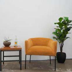 Trees & Topiaries-Kirkland's Home Fiddle Leaf Fig Tree In Black Wood Pot
