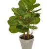 Trees & Topiaries-Kirkland's Home Fiddle Leaf Plant Arrangement, 22 In.