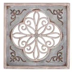 Wall Plaques-Kirkland's Home Finish Wood And Metal Wall Plaque Gray