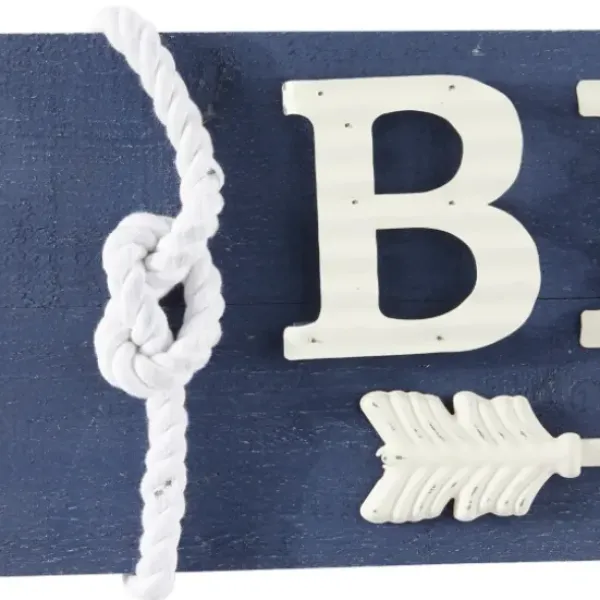 Wall Quotes & Signs-Kirkland's Home Fir Beach Arrow Coastal Wall Plaque Blue