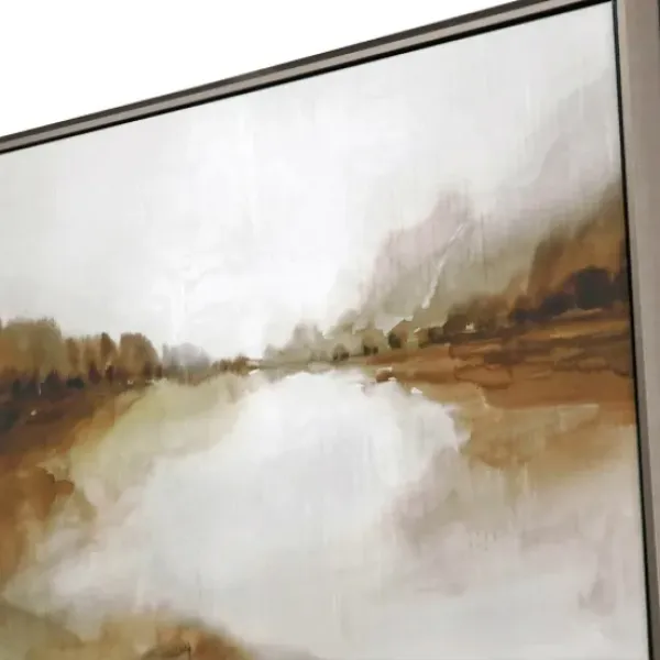 Framed Art-Kirkland's Home Firestone Lake View Framed Canvas Art Print Brown/Gray