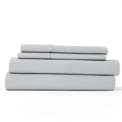 Bed Sheets-Kirkland's Home Flannel Cotton 4-Pc. Queen Bed Sheet Set Gray
