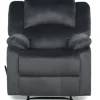 Accent Chairs-Kirkland's Home Flannel Overstuffed Pull Recliner Gray