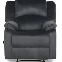Accent Chairs-Kirkland's Home Flannel Overstuffed Pull Recliner Gray