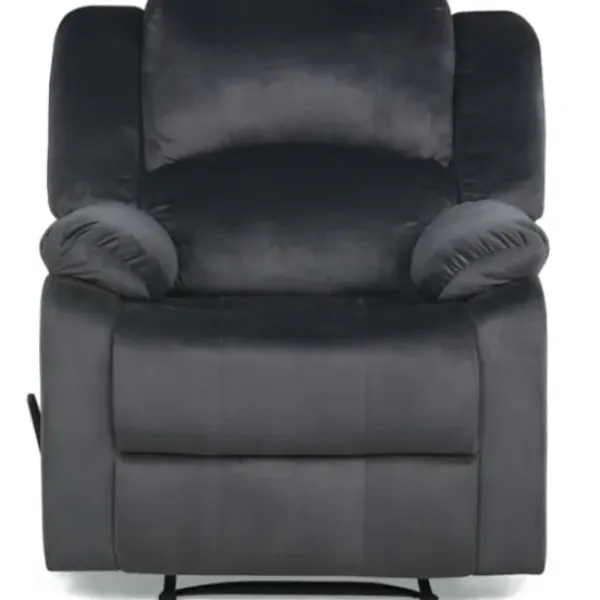 Accent Chairs-Kirkland's Home Flannel Overstuffed Pull Recliner Gray