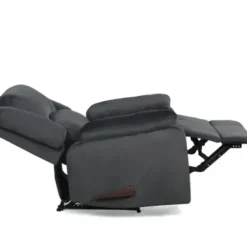 Accent Chairs-Kirkland's Home Flannel Overstuffed Pull Recliner Gray