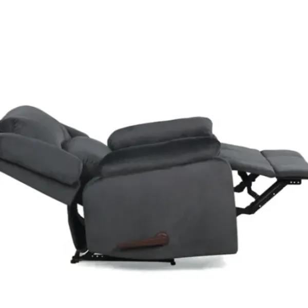 Accent Chairs-Kirkland's Home Flannel Overstuffed Pull Recliner Gray