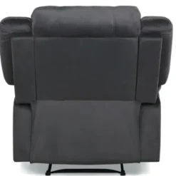 Accent Chairs-Kirkland's Home Flannel Overstuffed Pull Recliner Gray