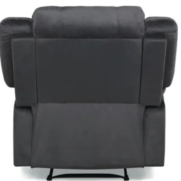 Accent Chairs-Kirkland's Home Flannel Overstuffed Pull Recliner Gray