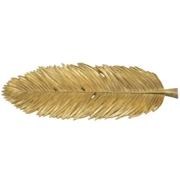 Decorative Trays-Kirkland's Home Flat Feather Tray Gold
