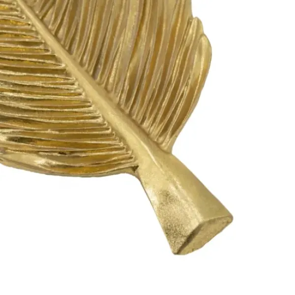 Decorative Trays-Kirkland's Home Flat Feather Tray Gold