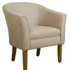 Accent Chairs-Kirkland's Home Flax Brown Modern Barrel Accent Chair Tan