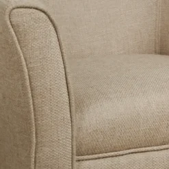Accent Chairs-Kirkland's Home Flax Brown Modern Barrel Accent Chair Tan