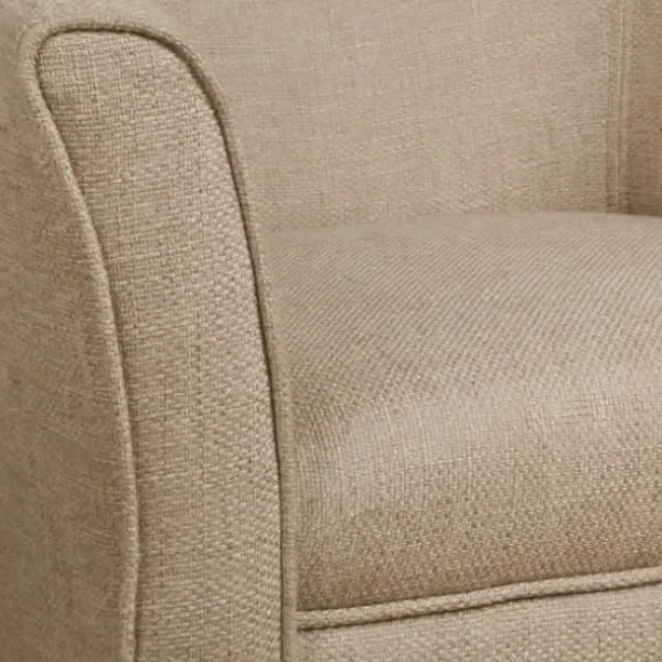 Accent Chairs-Kirkland's Home Flax Brown Modern Barrel Accent Chair Tan