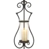 Sconces-Kirkland's Home Fleur Distressed Black Iron Sconce, 25 In.