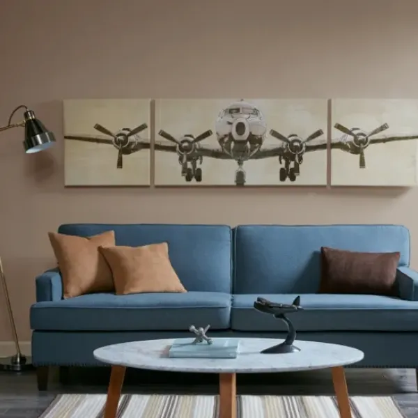 Canvas Art-Kirkland's Home Flight Design Canvas Art Prints, Set Of 3 Tan/Black