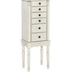 Dressers & Chests-Kirkland's Home Flip Top 5-Drawer Wood Armoire White