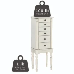 Dressers & Chests-Kirkland's Home Flip Top 5-Drawer Wood Armoire White