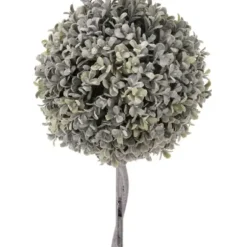 Trees & Topiaries-Kirkland's Home Flocked Double Ball Boxwood Bush In Wood Box Green/Brown