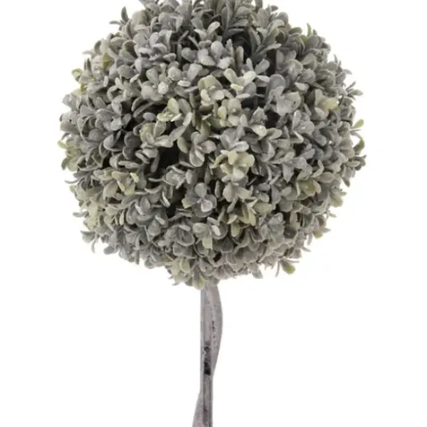 Trees & Topiaries-Kirkland's Home Flocked Double Ball Boxwood Bush In Wood Box Green/Brown