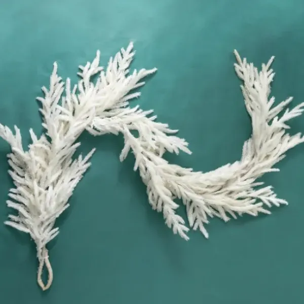 Arrangements & Greenery-Kirkland's Home Flocked Norfolk Pine Garland White