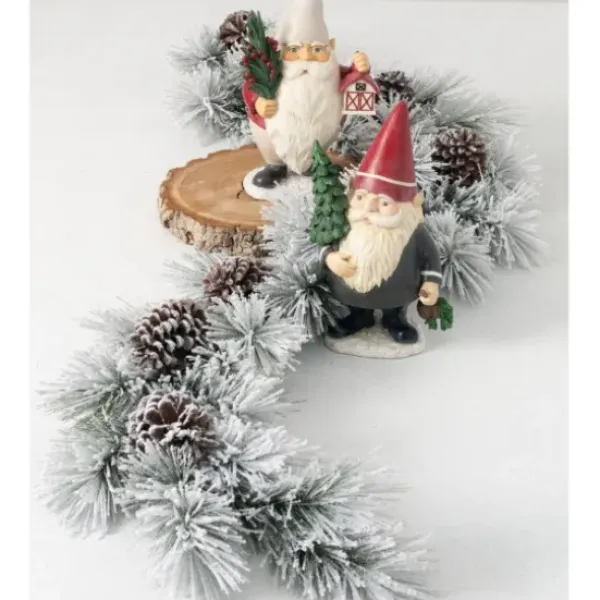 Arrangements & Greenery-Kirkland's Home Flocked Pine And Pine Cone Garland White/Brown