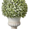 Trees & Topiaries-Kirkland's Home Flocked Sage Ball 11 In. Urn Arrangement, Set Of 2 Green