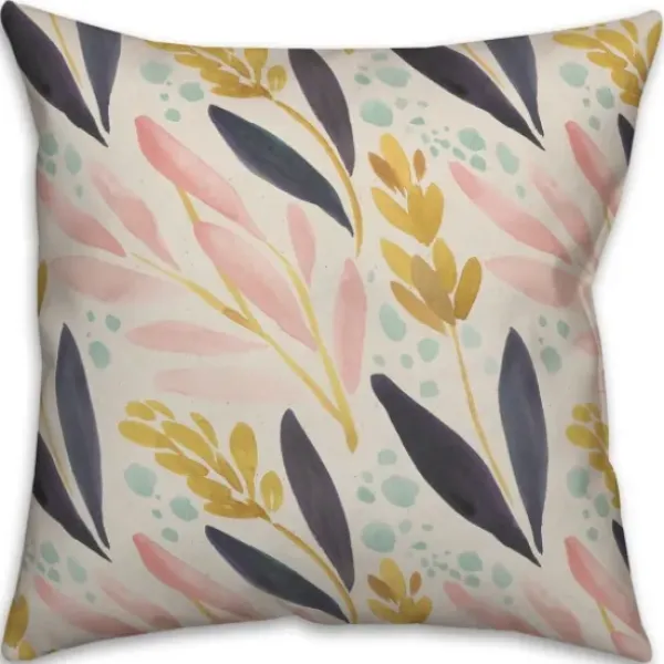 Pillows-Kirkland's Home Floral And Wheat Pillow Pink/Blue/Multi