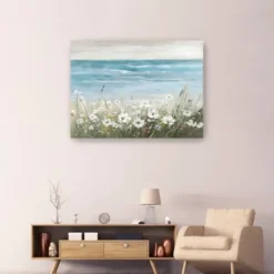 Canvas Art-Kirkland's Home Floral Beach Giclee Canvas Art Print, 48X36 In. Blue