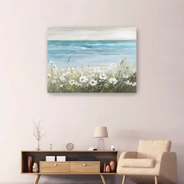 Canvas Art-Kirkland's Home Floral Beach Giclee Canvas Art Print, 48X36 In. Blue