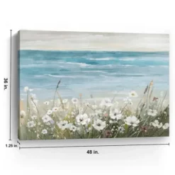 Canvas Art-Kirkland's Home Floral Beach Giclee Canvas Art Print, 48X36 In. Blue