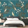 Wall Murals & Wall Decals-Kirkland's Home Floral Birds Peel And Stick Wall Mural Blue/Yellow