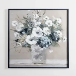 Framed Art-Kirkland's Home Floral Framed Canvas Art Print White