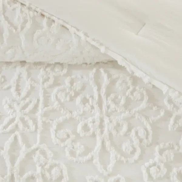 Comforters-Kirkland's Home Floral Full/Queen 4-Pc. Comforter Set White