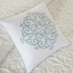 Comforters-Kirkland's Home Floral Full/Queen 4-Pc. Comforter Set White