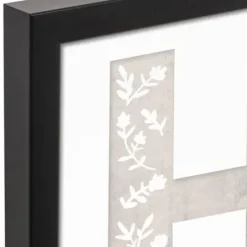 Wall Quotes & Signs-Kirkland's Home Floral Home Black Framed Canvas Art Print Black/White/Gray